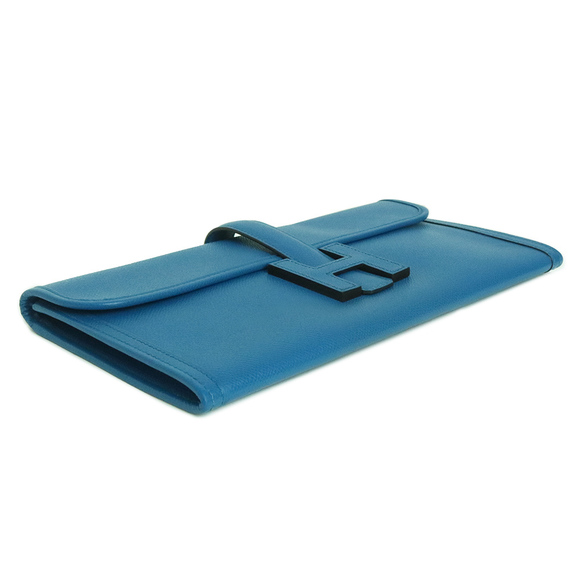 Hermes Jige Elan 29 Second Clutch Bag Vaux Epson Leather Blue - Picture 6 of 10